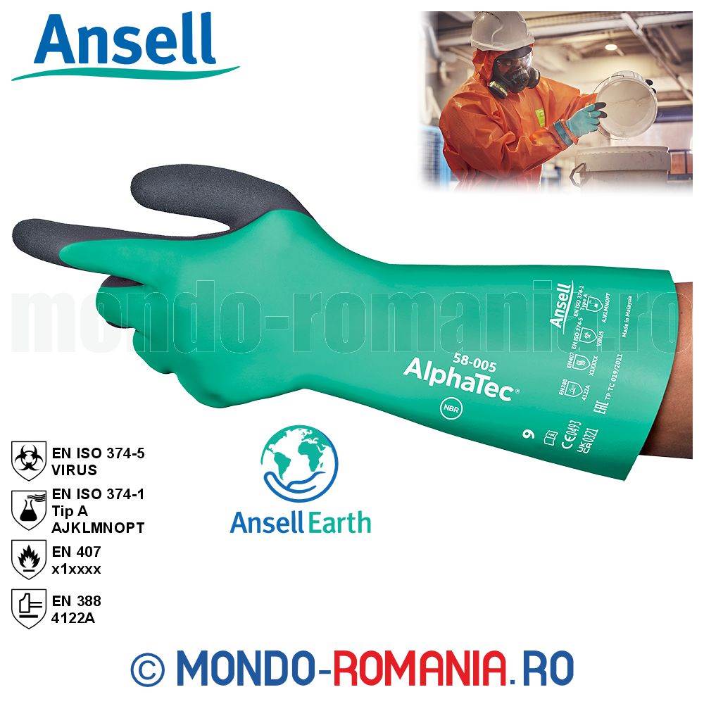 Manusi antichimice ANSELL AlphaTec 58-005